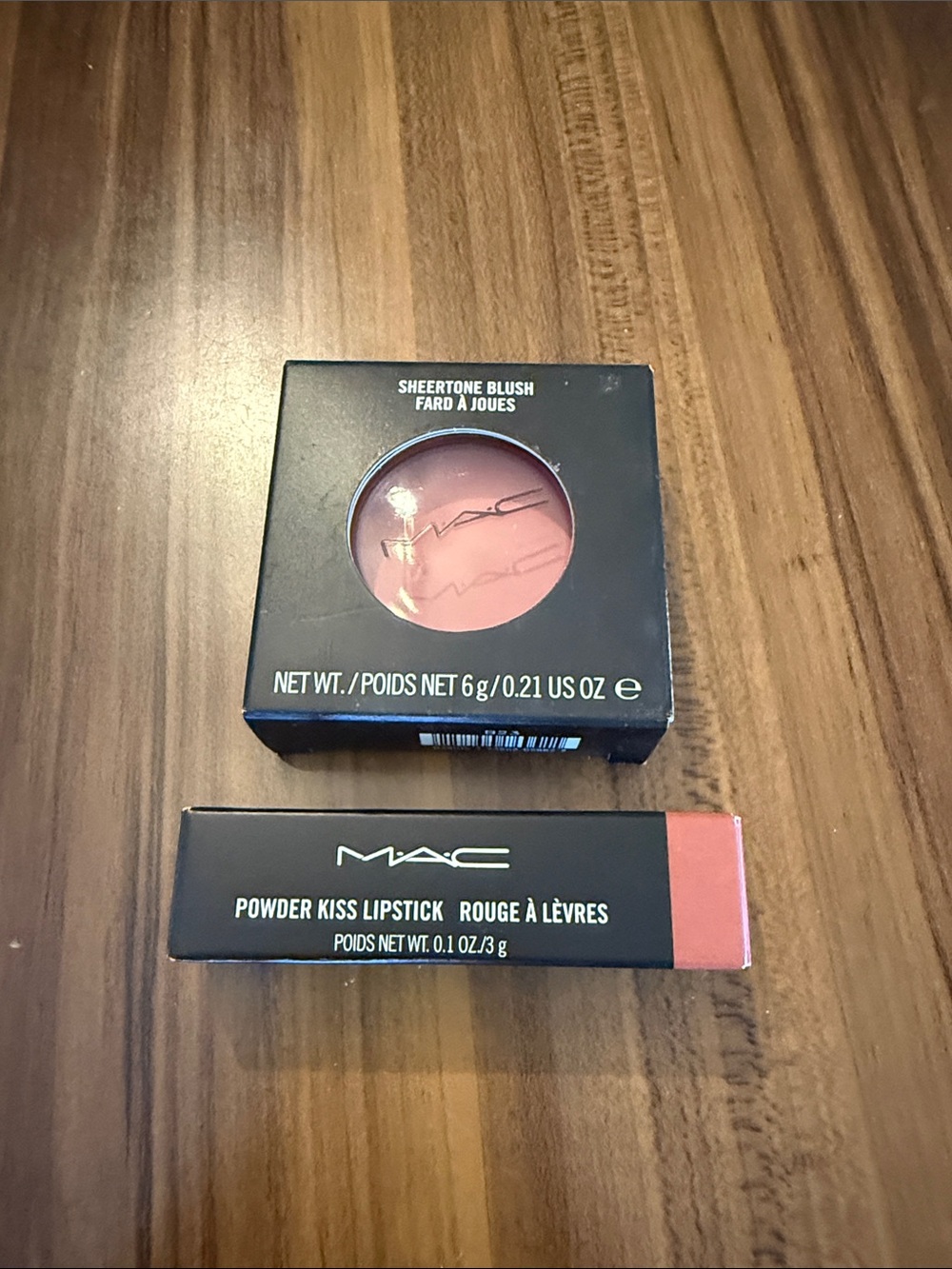 MAC Cosmetics bundle - Sheertone Blush & Powder Kiss Lipstick Duo - Coral Pink